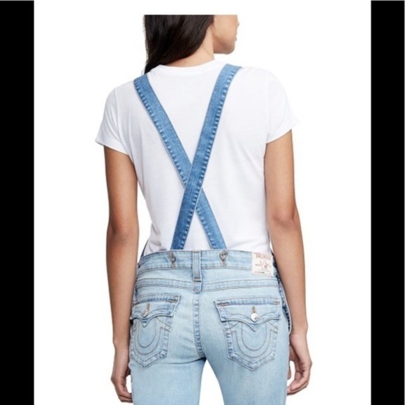 True Religion Spring Daze Flap-Pocket Boyfriend Overalls - Picture 3 of 12